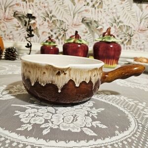 Rubel Pottery Vintage Drip Glaze Casserole Crock